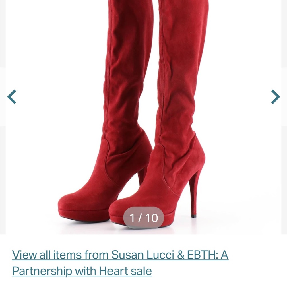 Stuart weitzman  thigh high red suede boots